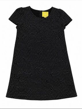 Maeve Anthropologie Black Textured Dot Shift Dress Size Small